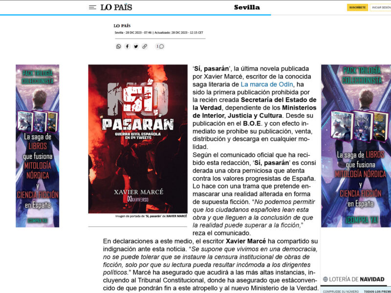 Captura de Lo País sobre la prohibición de Sí pasarán