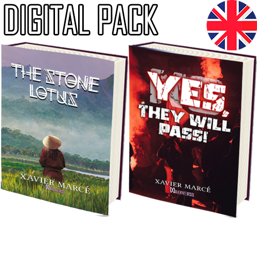 Digital Collector's Pack for The Stone Lotus and Yes, They will pass! civil war thriller books by Xavier Marce, that include ebook and audiobook.