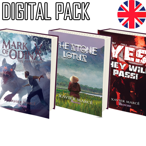 Digital Collector's Pack for Mark of Odin: The Awakening, The Stone Lotus and Yes, They will pass! civil war thriller books by Xavier Marce, that include ebook and audiobook.