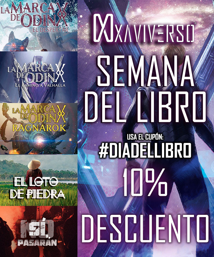 Celebra el Día del Libro y Sant Jordi en la tienda del XaviVerso con 10% de descuento en los libros de La marca de Odín, El loto de Piedra y Sí pasarán del escritor Xavier Marcé