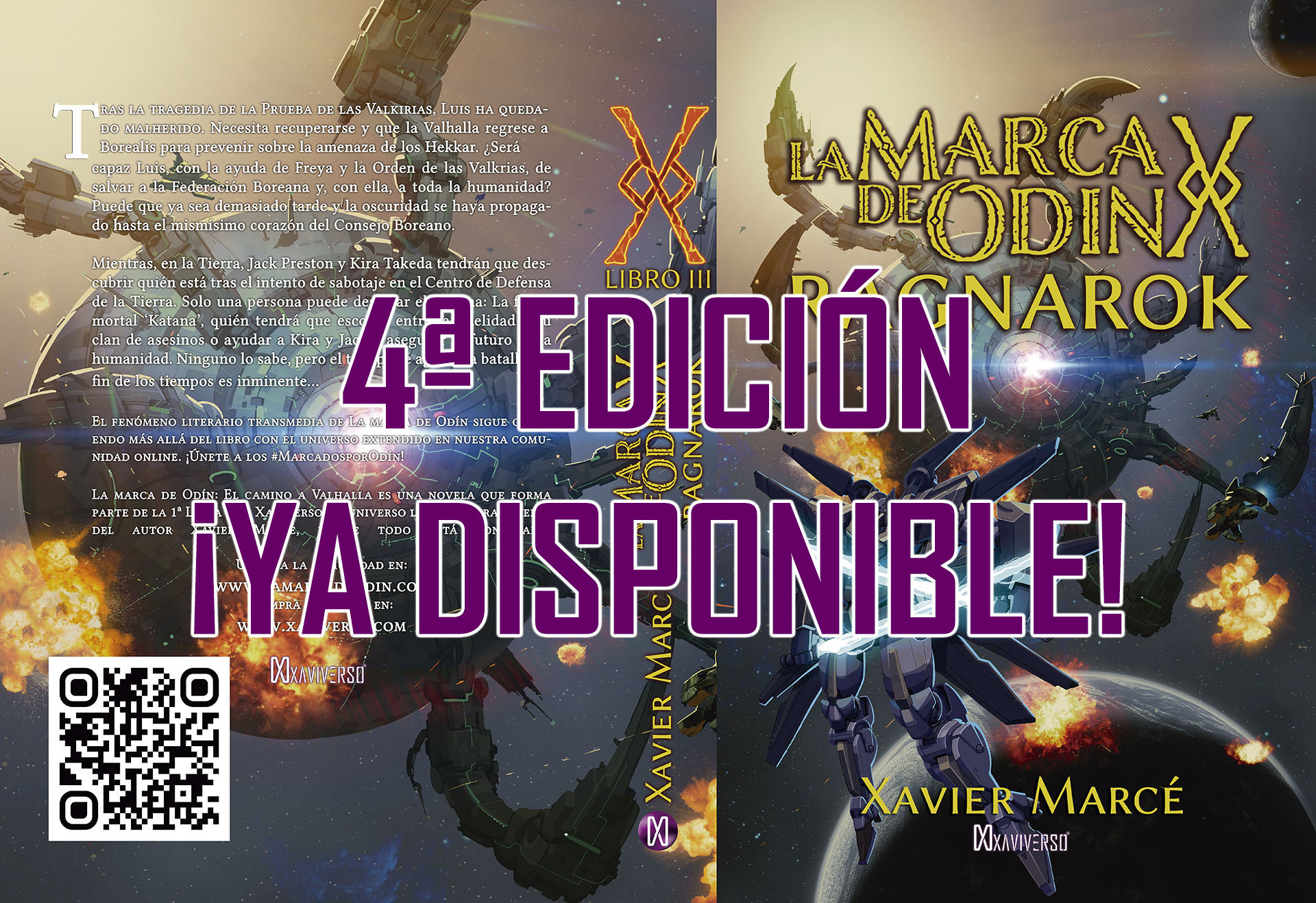 Ya está disponible la 4ª edición de La marca de Odín: Ragnarok del escritor Xavier Marcé, libros, ebooks, audiolibros, sagas de ciencia ficcion, mitología nórdica. Escritores.