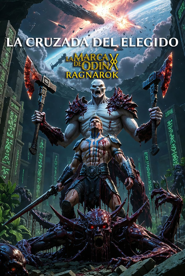 Portada temporal de La cruzada del Elegido, capítulo de bonificación de La marca de Odín: Ragnarok, del escritor Xavier Marcé