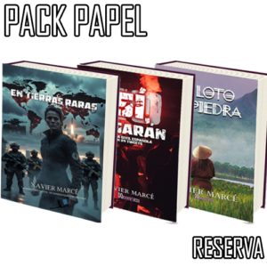 Pack de los libros en papel de En Tierras Raras, El loto de piedra y Sí, pasarán. Guerra civil española en 24 tweets. Reserva anticipada