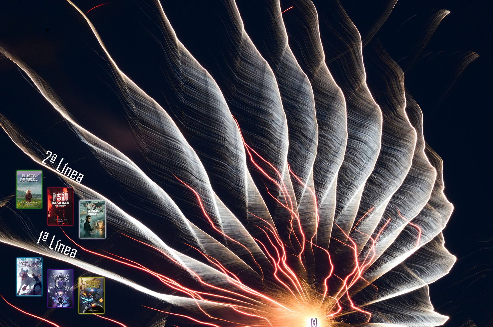 Las líneas del XaviVerso donde están organizados todos los libros del escritor Xavier Marcé.